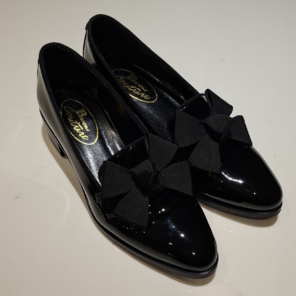 NWOT Brown's Couture "Tulip" Black Patent Loafers w/ Bow Detail (EU38/US7.5) - Picture 2 of 9
